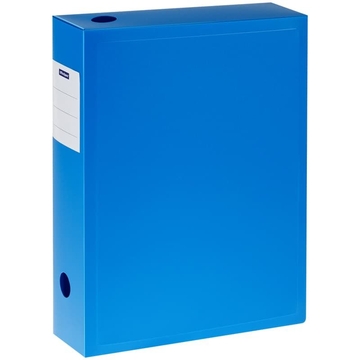 Короб пластиковый архивный разборный 80мм синий застежка-кнопка (Berlingo)